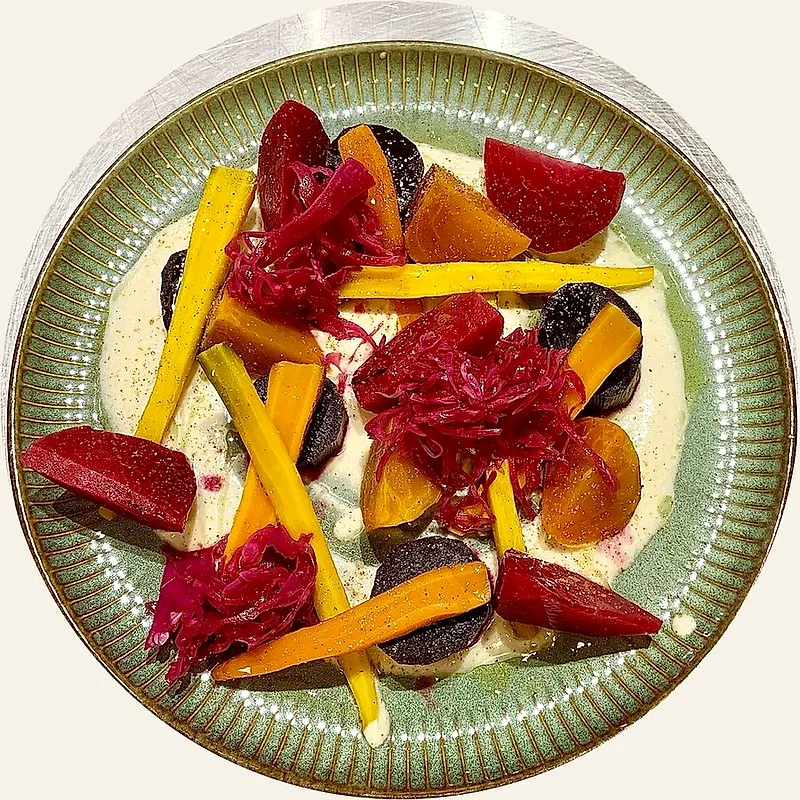 Betteraves et carottes, yaourt citronné